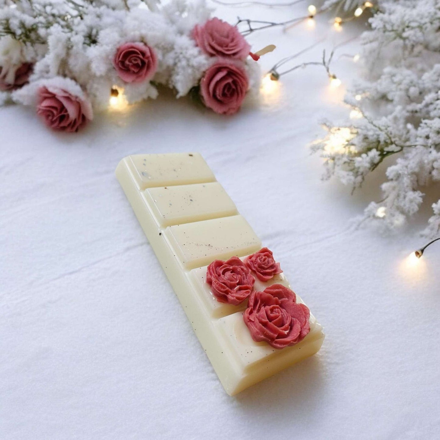 Winter Rose & Pink Pepper Wax Melt Snap Bar (with rose embeds)