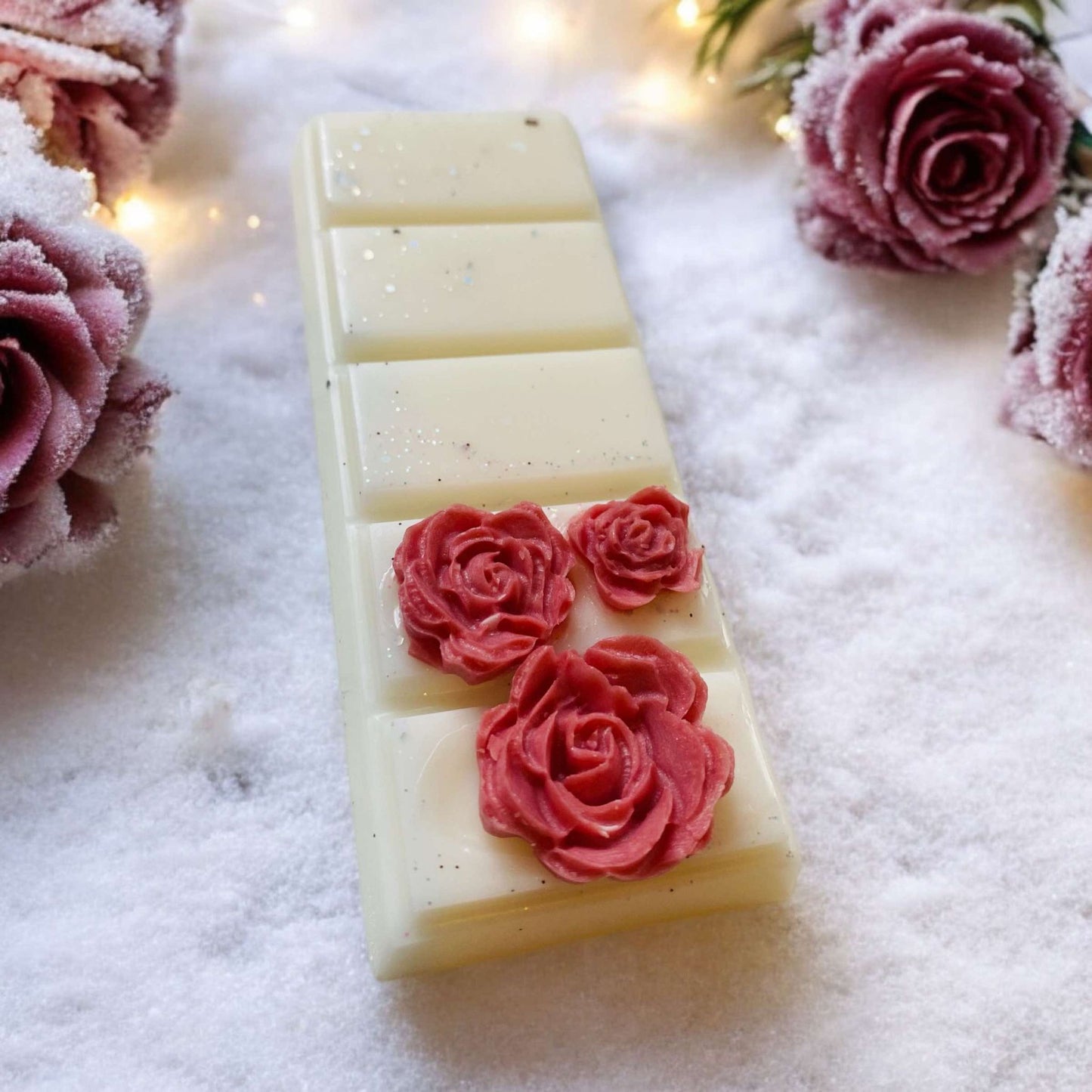 Winter Rose & Pink Pepper Wax Melt Snap Bar (with rose embeds)